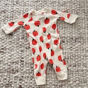 Hanna Andersson Cream and Red Pumpkin Footie